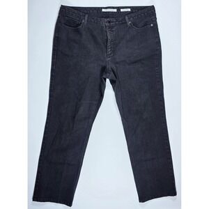 Jones New York Jeans Lexington Straight Black Denim Plus Size 20W Rhinestone